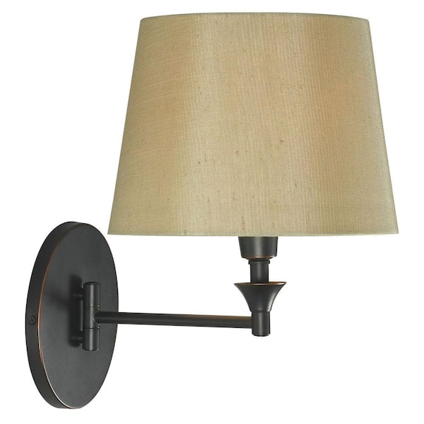 Kenroy Home Martin 17 in. Oil-Rubbed Bronze Wall Swing Arm Lamp