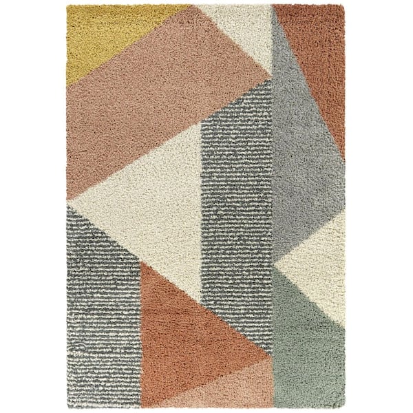 Merril Pink 5 ft. 3 in. x 7 ft. Geometric Area Rug