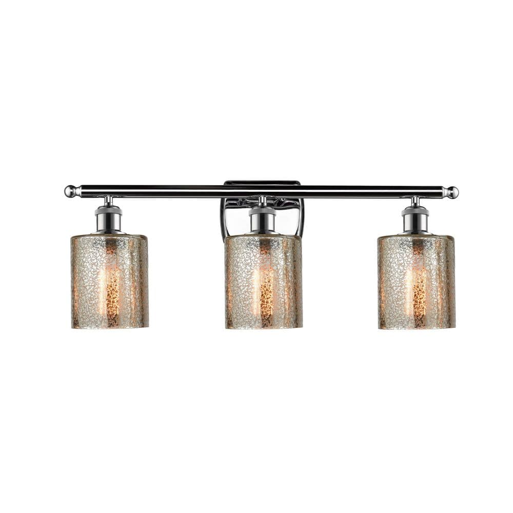 Cobbleskill 26 in. 3-Light Polished Chrome Vanity Light with Glass Shade price history on PriceWatchPro