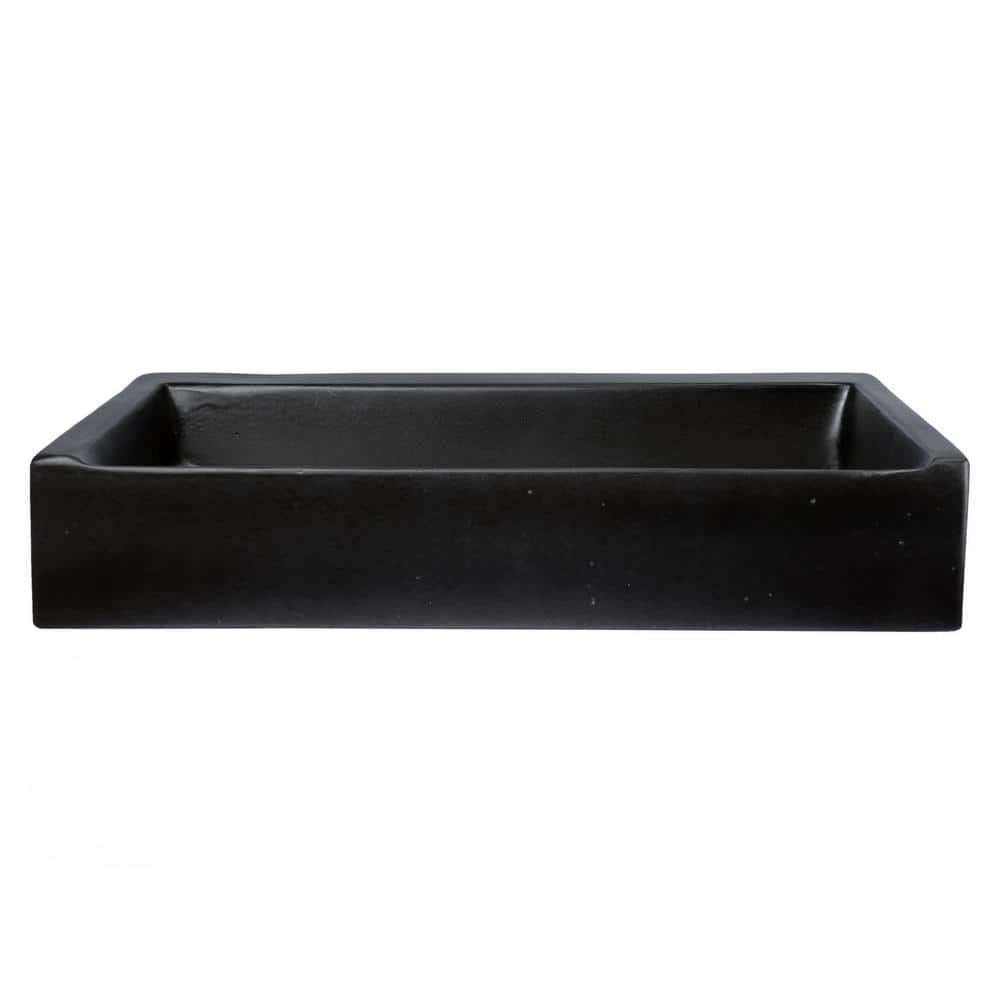 Eden Black Concrete Rectangular Undermount Bathroom Sink