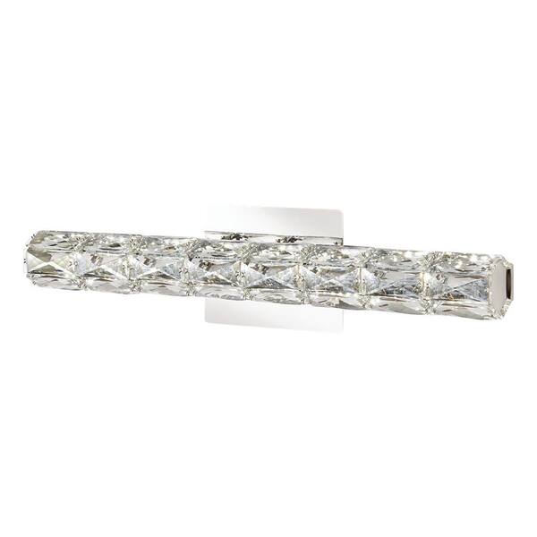 Monteaux Lighting 24 in. Chrome LED Vanity Light Bar with Clear Crystal