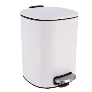 Mel Free Standing Metal Trash Can with Silent Soft Close Lid 5L - 1.3 Gal. Capacity White