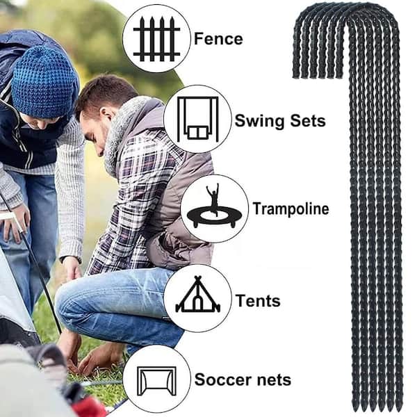 Anothera 4 Pack Heavy Duty Trampoline Stakes, 12 Inches