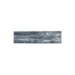 Abalone Gray 3 in. x 6 in. Glossy Glass Wall Sample Tile