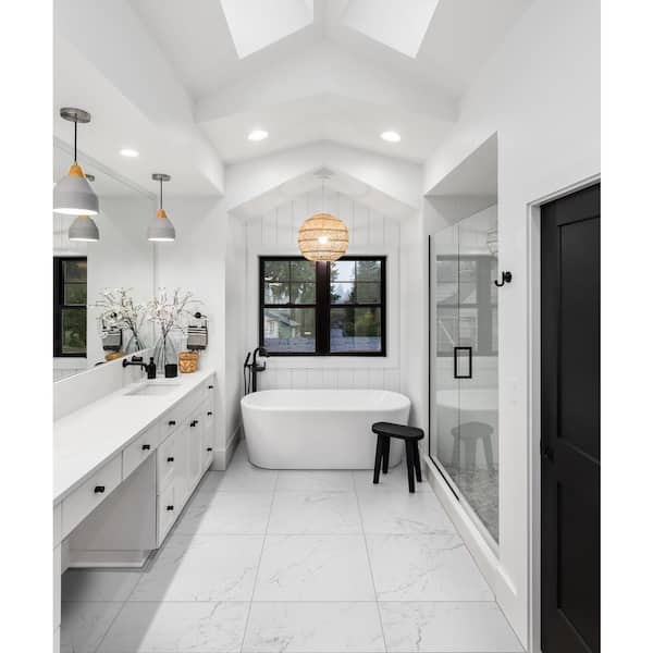 Carrara 24 in. x 24 in. Matte Porcelain Marble Look Floor and Wall Tile (480 sq. ft./Pallet)