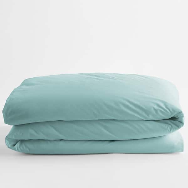 The Company Store Legends Hotel Organic Pale Blue Solid Cotton Percale King Duvet Cover