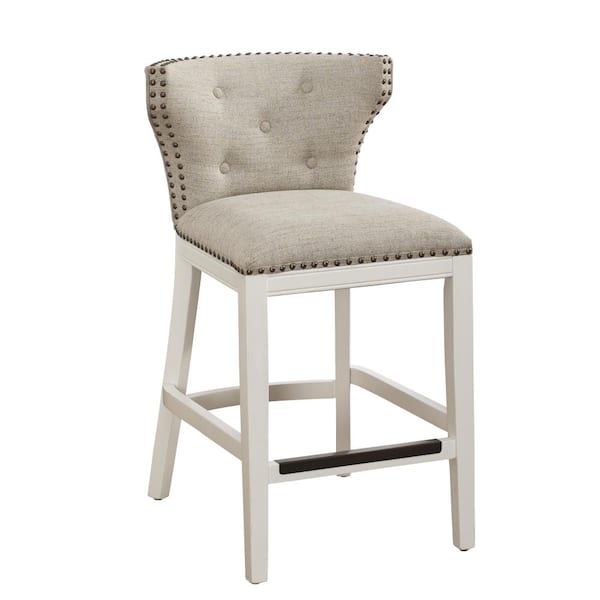 Carena 25 in. White Cushioned Counter Stool 3209025T The Home Depot