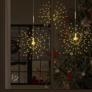 2-piece Indoor/Outdoor Firework Warm White LED Lights for Christmas and Garden Decor