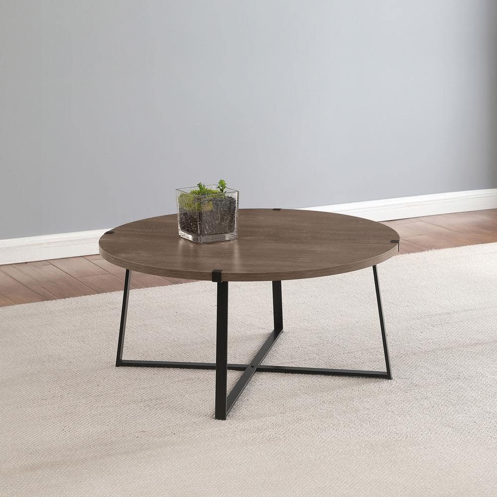 Marcus 35.5 in. Light Brown Round Wood Coffee Table price history on PriceWatchPro