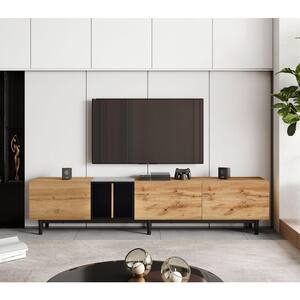 Brown TV Stand Fits TV's up to 80 in. with 3 Doors