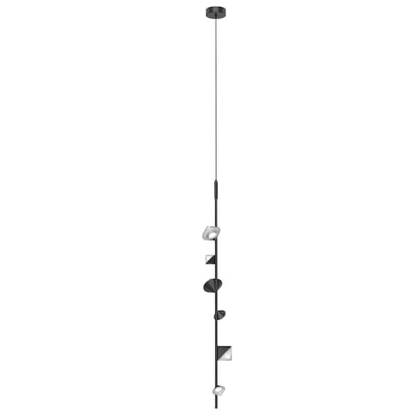Geode 52 in. 1 Light 26-Watt Black Integrated LED Pendant Light