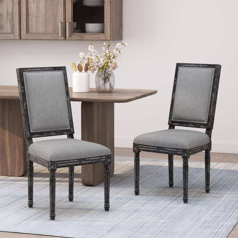 Robin Gray Upholstered Rubberwood Dining Side Chair Set