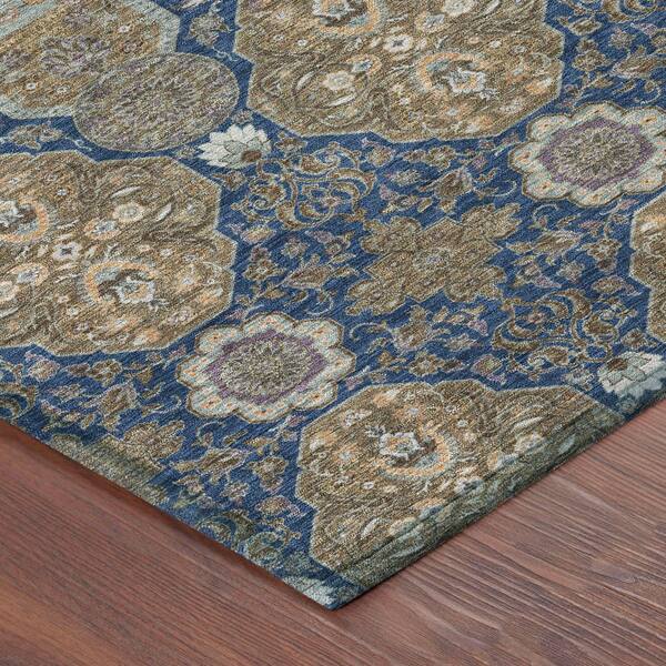 Chantille Machine Washable Indoor/Outdoor Abstract ACN2483 Navy 10 ft. x 14 ft. Area Rug