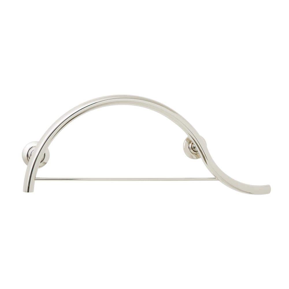 30- inch Designer Curved/Waved Bathroom Shower Grab Bar with Towel Bar, Right-Handed, Polished price history on PriceWatchPro