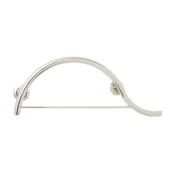 SEACHROME 30- inch Designer Curved/Waved Bathroom Shower Grab Bar with Towel Bar, Right-Handed, Polished
