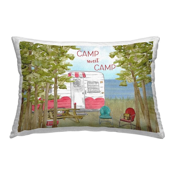 Sweet Camp Landscape Outdoor Printed Throw Pillow by Sharon Kuplack