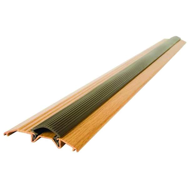 M-D Building Products Deluxe Low 3-3/4 in. x 82 in. MetalDecor Oak Aluminum Threshold with Vinyl Seal
