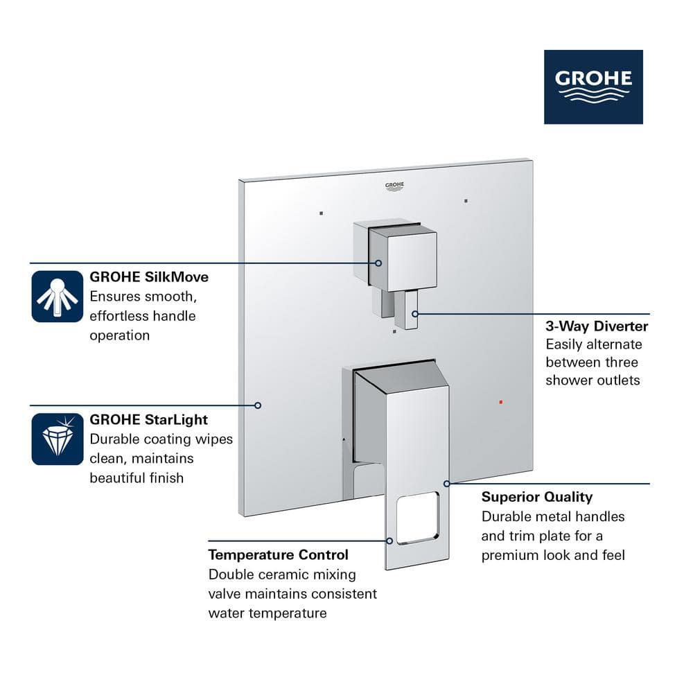 Starlight Chrome Wall-Mounted Lever Shower Valve Trim