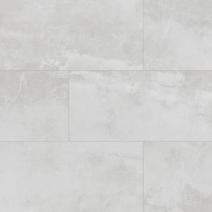 Cirrus White 16 in. x 32 in. Matte Stone Look Porcelain Floor Tile (14.20 sq. ft./Case)