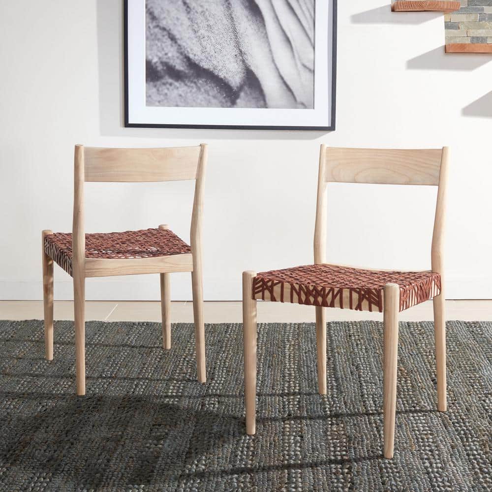 Pranit Cognac/Natural 12 in. Wood Dining Chair (Set of 2)