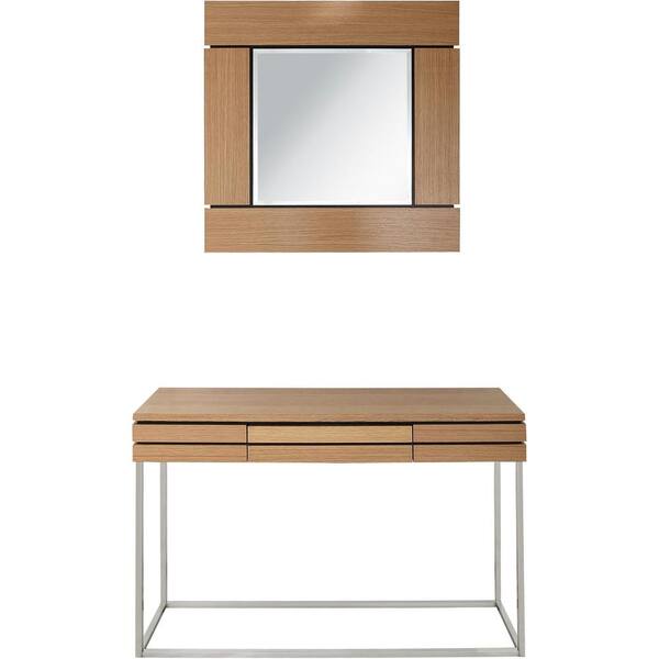 Camden Isle Barnes Wall Mirror & Console Table, Brown