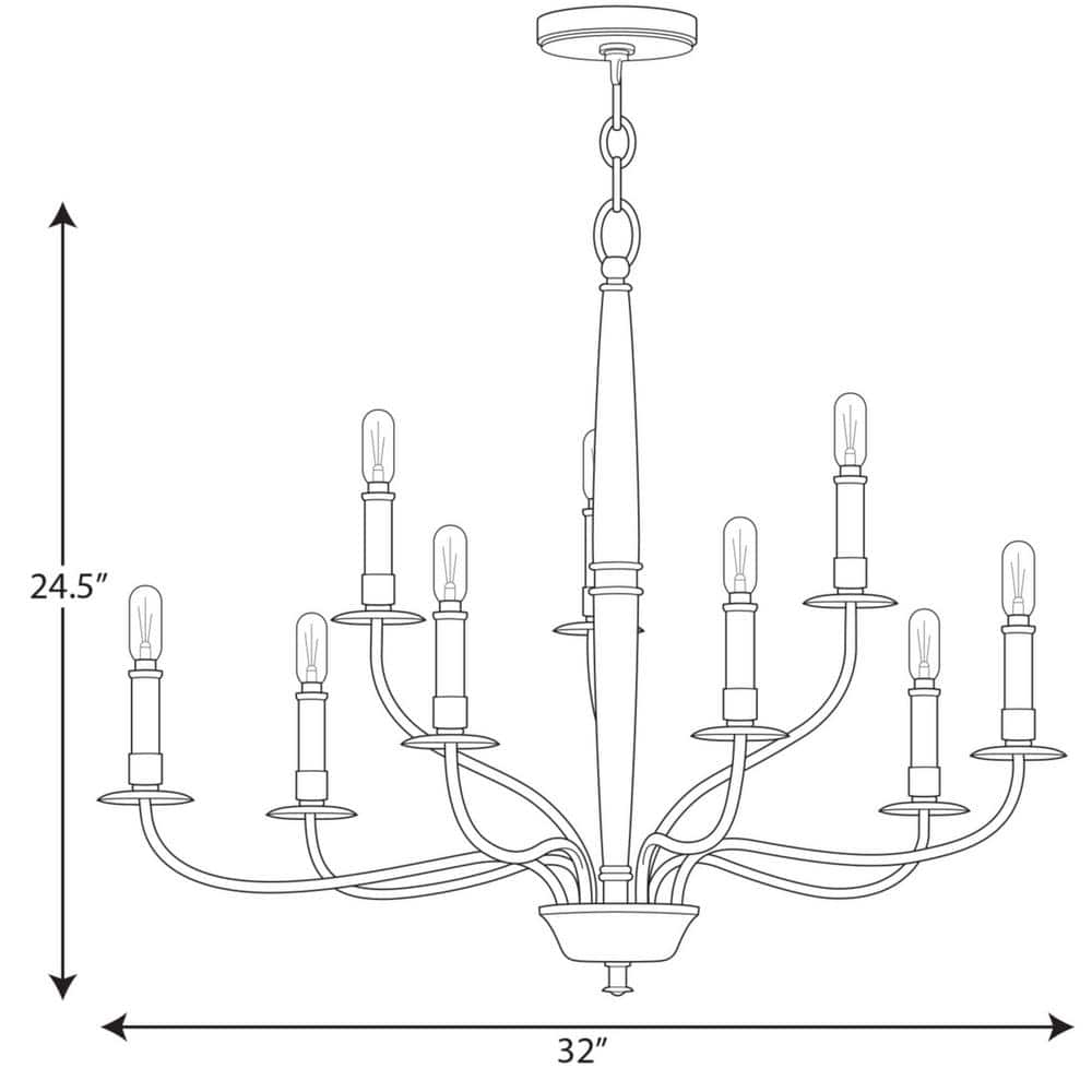 Durrell Nine-Light Brushed Nickel Coastal Chandelier
