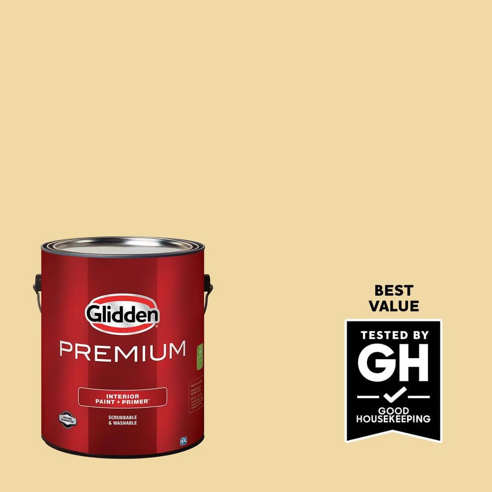 Glidden Premium 1 gal. PPG1106-2 Upbeat Semi-Gloss Interior Latex Paint ...