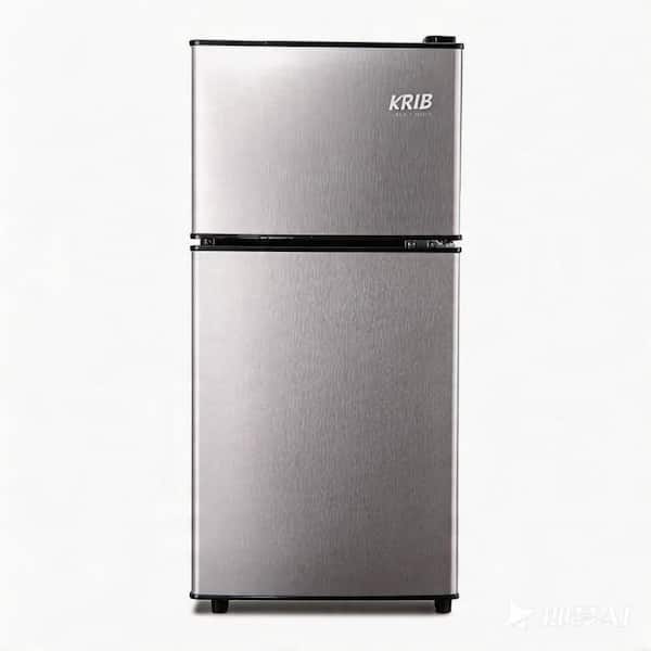3.5 Cu.Ft Compact Refrigerator Mini Fridge with Freezer and 2 Door, 7 Level Thermostat Removable Shelves for Kitchen