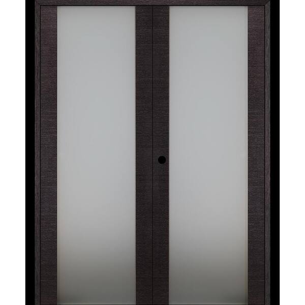 Belldinni Avanti 202 56 in. x 92,5 in. Right Hand Active Black Apricot Composite Wood Double Prehung French Door