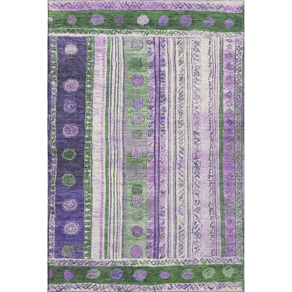Mayfield Premium Machine Washable Abstract AMF1963 Green 3 ft. x 4 ft. Area Rug