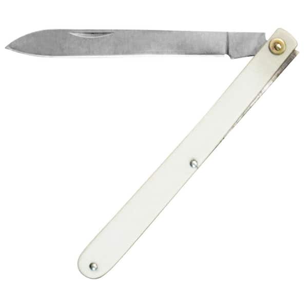SZCO Harvest Fruit Knife Folding 4-5/8 inch Spear Point Blade, Alabaster  Handles