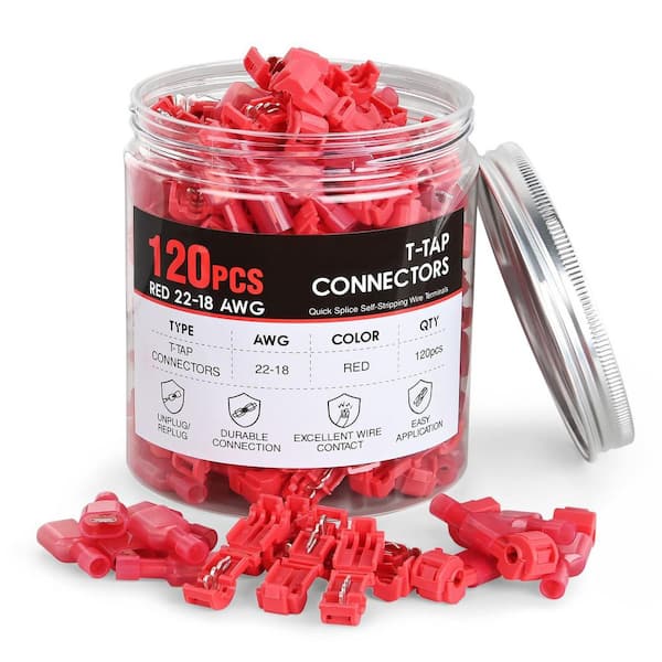 But Connectors Heat Shrink 100-Piece Red Butt Connector Kit – Crimp Terminals For 22-18 AWG Wire, 6-Month Warranty Butt Wire Connectors - Foto 3