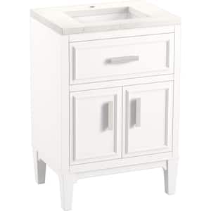 Southerk 23 in. W x 18 in. D x 36 in. H Single Sink Freestanding Bath Vanity in White with Quartz Top