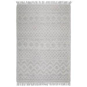 Jeffers Ivory Brown 6 ft. x 9 ft. Rectangle Solid Pattern Polyester Wool Cotton Runner Rug