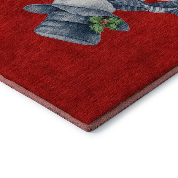 Mayfield Premium Machine Washable Abstract AMF1826 Red 3 ft. x 4 ft. Area Rug