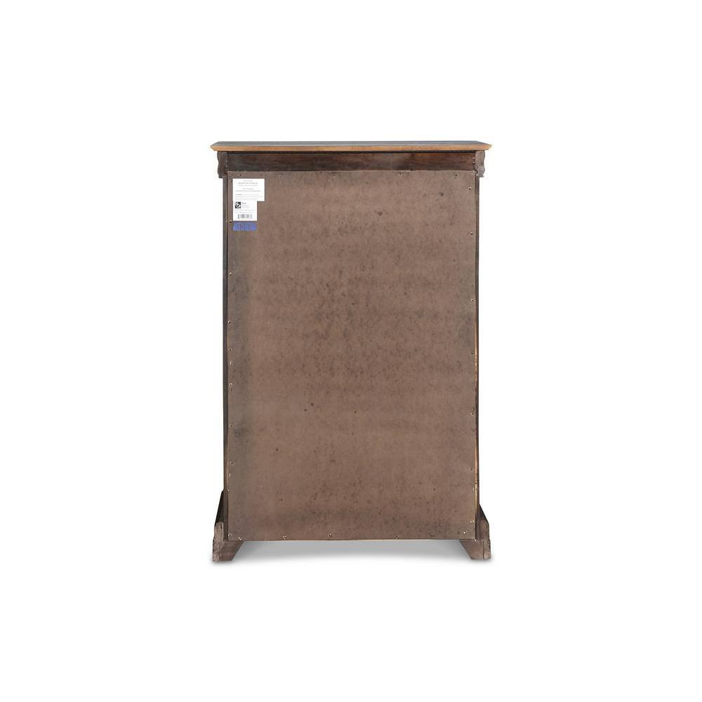 Bordeaux Cherry 5-Drawer Lift Top Chest with Mirror