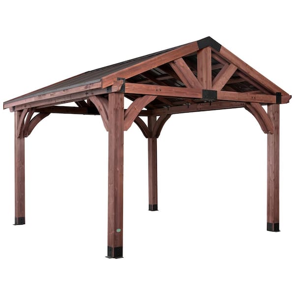 Backyard Discovery Arlington 12 Ft X Wooden Gazebo With Steel Roof 2001527com The Home Depot Backyard Discovery Arlington 12 Ft X, My Outdoor Plans 12×16 Pergola
