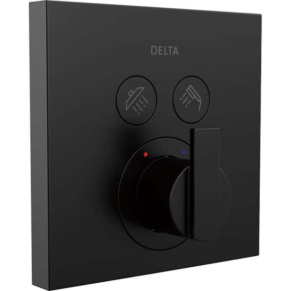 Ara Angular Modern 3-Setting Push-Button 1-Handle Shower Valve Trim Kit in Matte Black (Valve Not Included)
