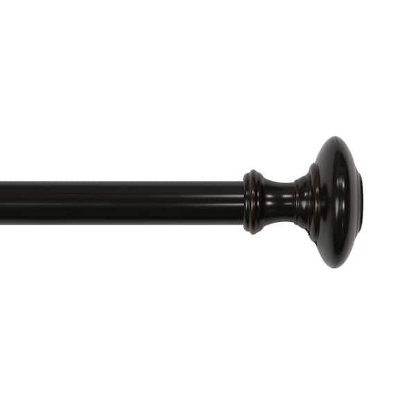 Lumi Home Furnishings 72 in. - 144 in. Adjustable Single Curtain Rod 1 in. Dia. in Oil Rubbed Bronze with Knob finials
