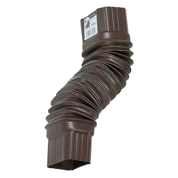 Amerimax Home Products Flex-Elbow 2 in. x 3 in. Brown Vinyl Downspout Elbow