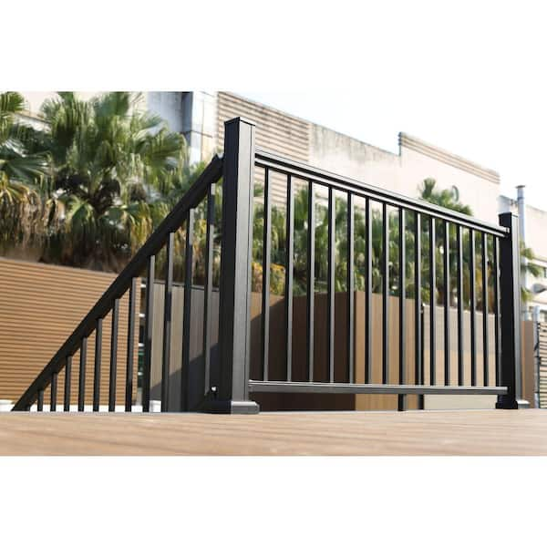 Allure 96 in. x 42 in. Black Aluminum Preassembled Railing Kit