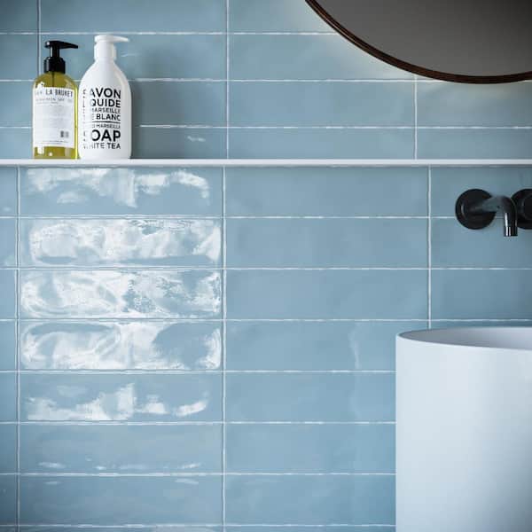 Rustic Ocean 2.95 in. x 11.81 in. Polished Ceramic Subway Wall Tile (10.76 sq. ft./Case)