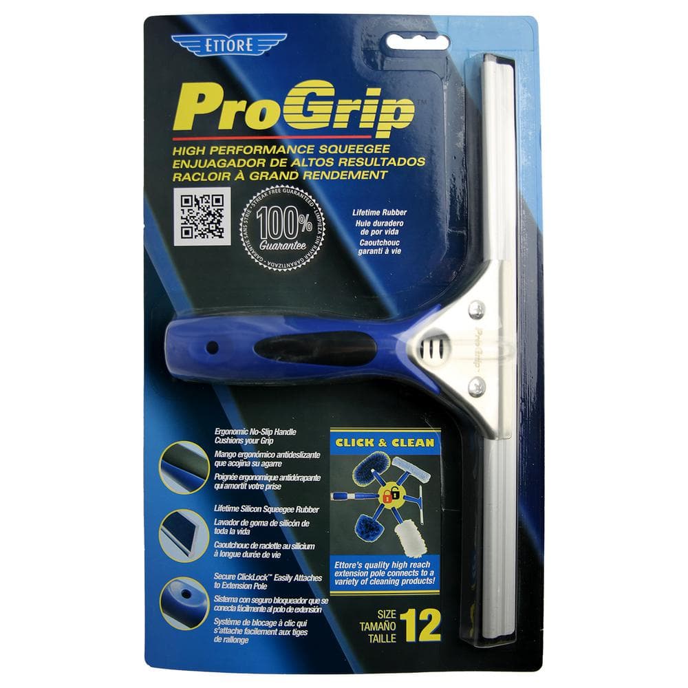 Ettore 12-Inch Stainless Steel ProGrip Squeegee