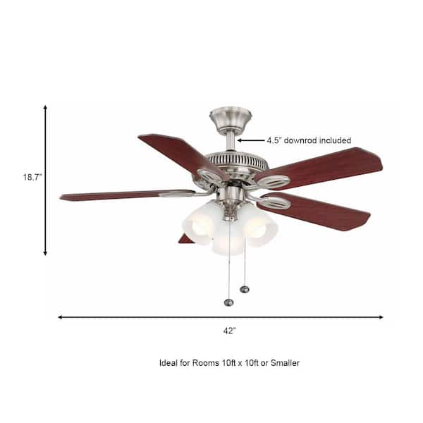 LED Indoor Brushed Nickel Ceiling Fan 