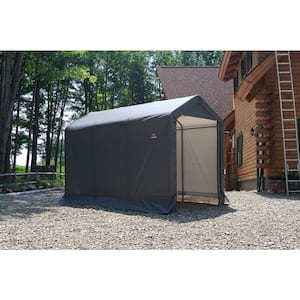 6 ft. W x 10 ft. D x 6 ft. H Peak-Style Steel Shed-In-A-Box Storage Shed in Grey with Patented Stabilizers