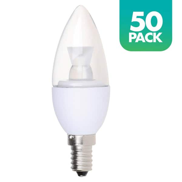40W Equivalent Soft White 2700K Candelabra Dimmable 25,000-Hour Clear LED Light Bulb (50-Pack)