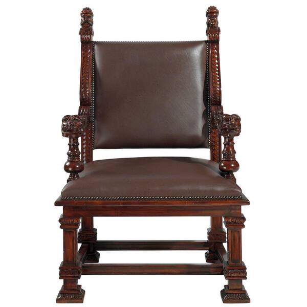 Design Toscano Lord Cumberland s Cherry Mahogany Throne Side Chair