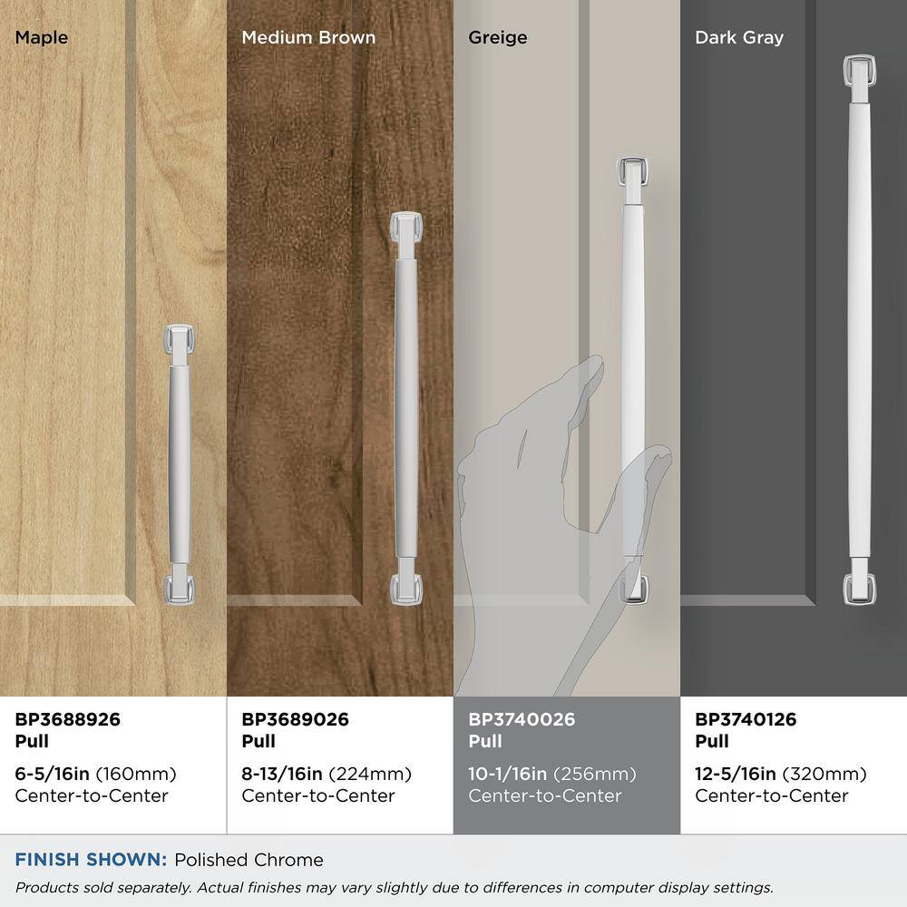 Polished Chrome 10-1/16 inch Modern Cabinet Pull