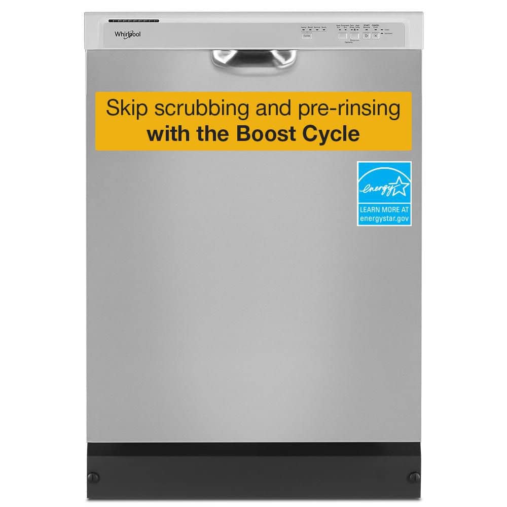 24 in. Front Built-In Tall Tub 57 dBA Dishwasher in Stainless Steel with 4 -Cycles