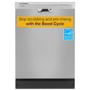 24 in. Front Built-In Tall Tub 57 dBA Dishwasher in Stainless Steel with 4 -Cycles